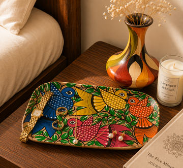 Wooden Bird Pattachitra - Tray