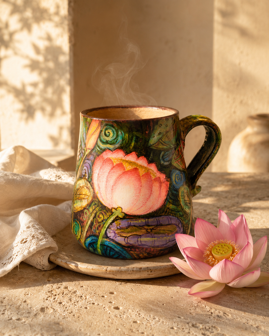 🌸 Padma Heritage Mug™ – Handcrafted Terracotta Collection ✨