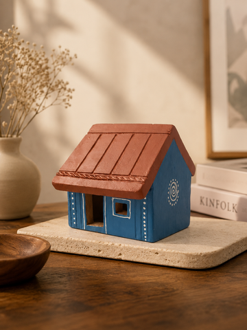Pottery House Blue (Each piece is 100% Handmade,so Slight Variations in Design and Color May Occur.Any one of the Available Designs Will be Delivered)