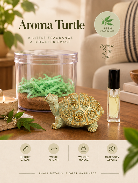 Turtle Decorative Showpiece with Aroma Diffuser Bottle