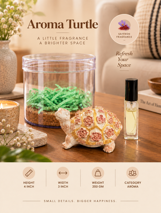 Turtle Decorative Showpiece with Aroma Diffuser Bottle