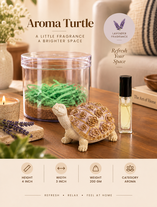 Turtle Decorative Showpiece with Aroma Diffuser Bottle