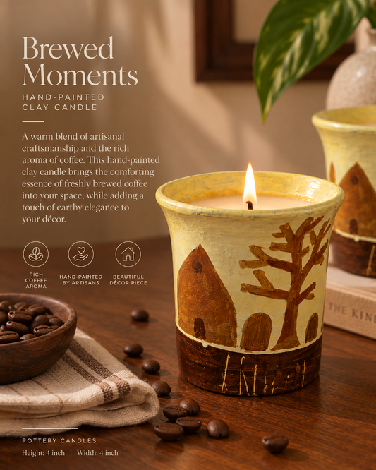 Hearth & Brew — Hand-Painted Clay Candle