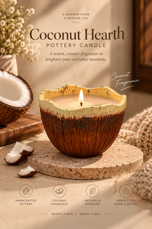 Coconut Hearth — Handcrafted Pottery Candle