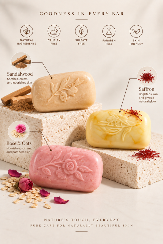 Petal & Earth – Handmade Soap Set of 3 (120 g each)