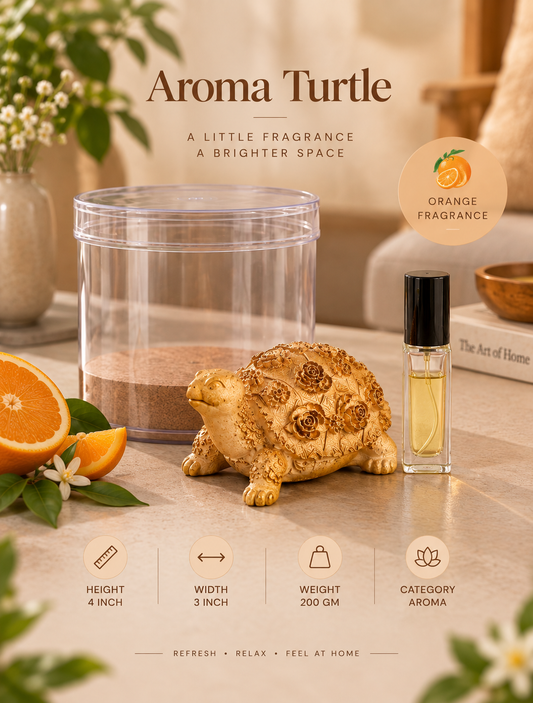 Turtle Decorative Showpiece with Aroma Diffuser Bottle