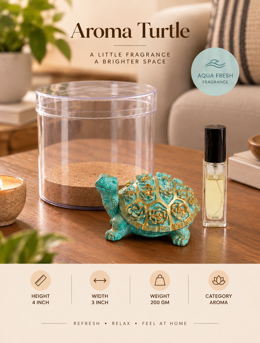 Turtle Decorative Showpiece with Aroma Diffuser Bottle