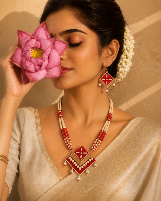 Barfi Beads Necklace Set
