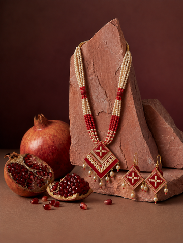 Barfi Beads Necklace Set