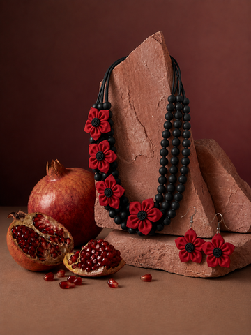 Floral Fabric Jewellery Set