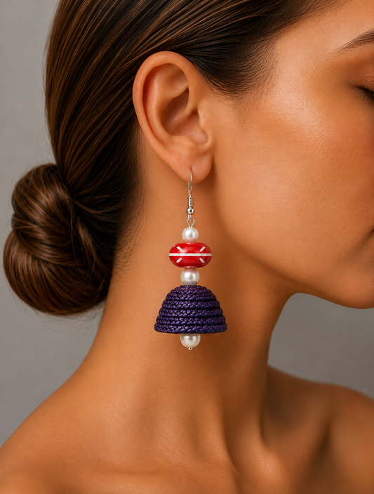 Big Jhumka with Ball earring - Multiple Designs