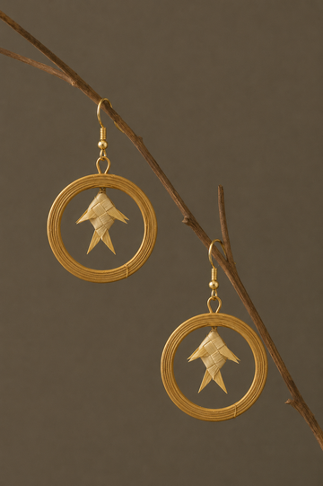 Woven Bamboo Fish Earrings - Multiple Designs