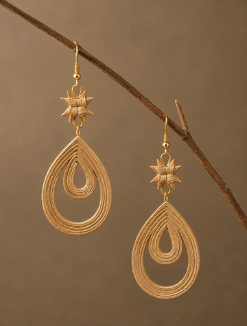 Bamboo long intricate earring - Multiple Designs