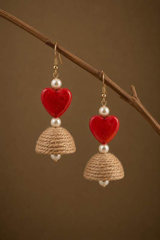 Jute Jhumka Earrings - Multiple Designs [KFLB198]