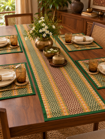 Forest Mosaic Dining Runner & Mats Set