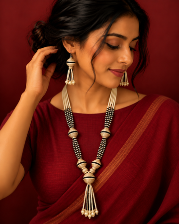 Earthy Beadwork Necklace Set