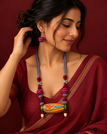 Folk Dholak Necklace Set