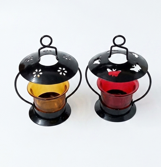 Colourful Glass Lamps Set of 2