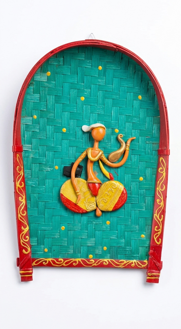 Handmade Bamboo Kulo Soop ,Wall Hanging, Multicolor