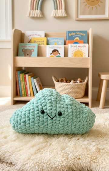 Handcrafted Crochet Cloud (Blue)