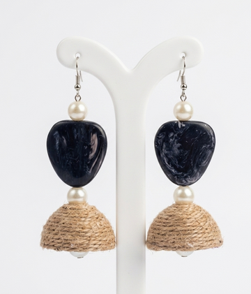 Jute Stone jhumka - Multiple Designs [KFLB198]