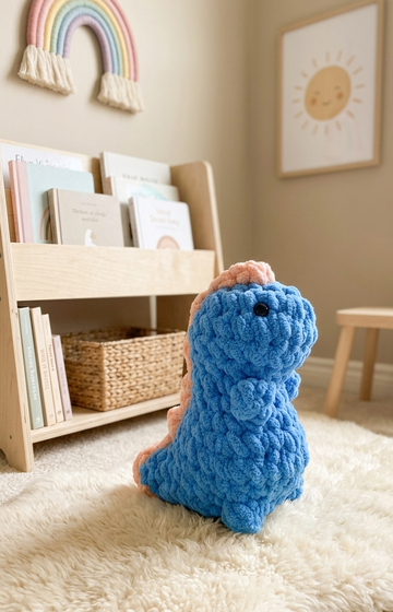 Handcrafted Crochet Dino (Blue)