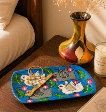Wooden Bird Pattachitra - Tray