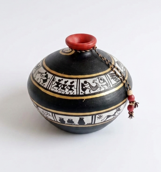Handcrafted Warli Art Terracotta Pottery