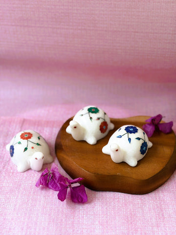 White Marble Tortoise - chip work design - Pure Marble tortoise with design
