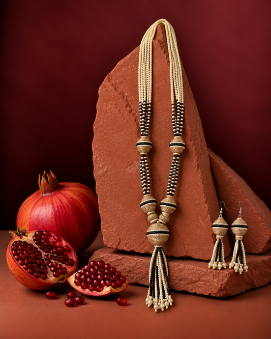 Earthy Beadwork Necklace Set