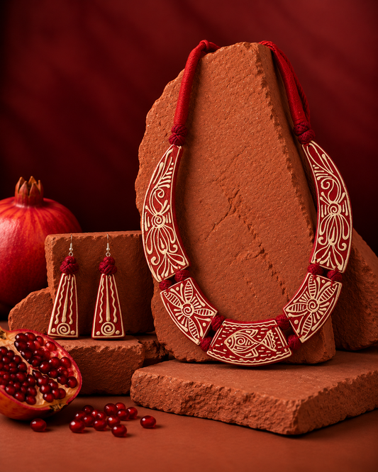 Maroon Muse Necklace Set