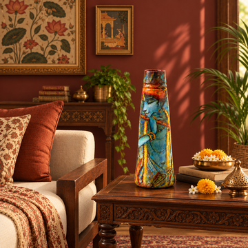 Krishna Melody – Hand-Painted Decorative Vase