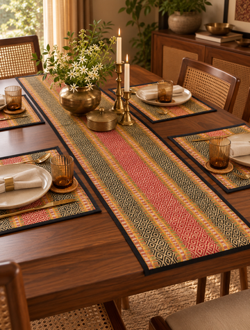 Earthloom Dining Runner & Mats Set of 7 Pieces