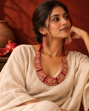 Maroon Muse Necklace Set