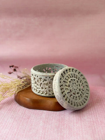 Jali work Jewellery Box Cylindrical [KCMJ113]