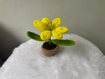 Crochet Flower Pot (Yellow)