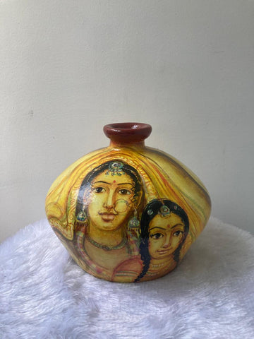 Hand-Painted Terracotta Rajasthani Face Painting Pottery