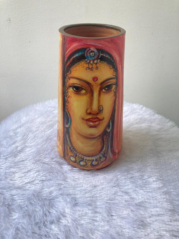 Hand-Painted Terracotta Rajasthani Face Painting Pottery