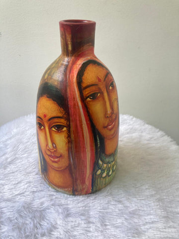 Hand-Painted Terracotta Rajasthani Face Painting Pot