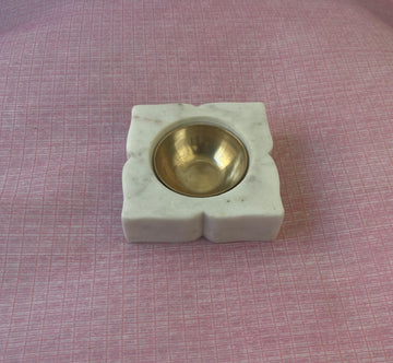 Marble Brass Diya