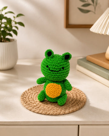 Handcrafted Crochet Frog Soft Toy
