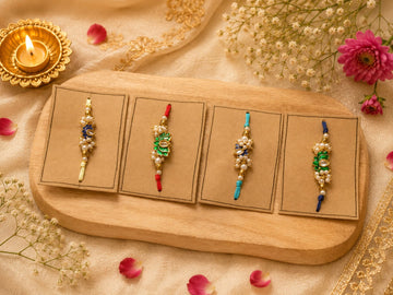 Kundan Pearl Rakhi Set of 4