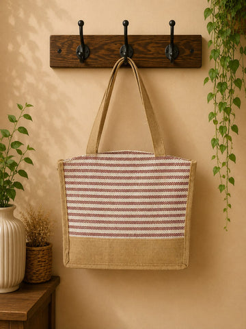 Nautical Jute Tote Bag