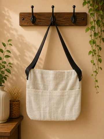 Jute Front-Pocket Sling Bag