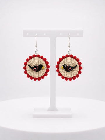 Handcrafted Black Bird Earrings