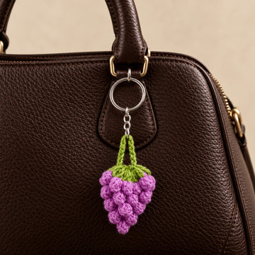 Grape Crochet Keychain