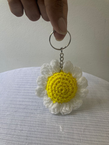 Crochet Keychain - Flower (White)