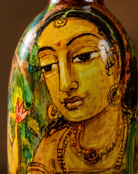 Ajanta Art - 10 inch - Ajanta / Alora Paintings - 10 inch (Painting on Brown Base)