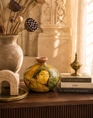 Ajanta Art - 8 inch - Ajanta / Alora Paintings - 8 inch (Painting on Brown Base)