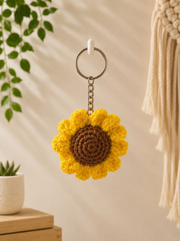 Crochet Keychain - Sun flower